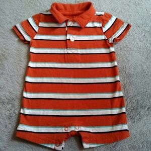 Orange Summer Shorts Romper